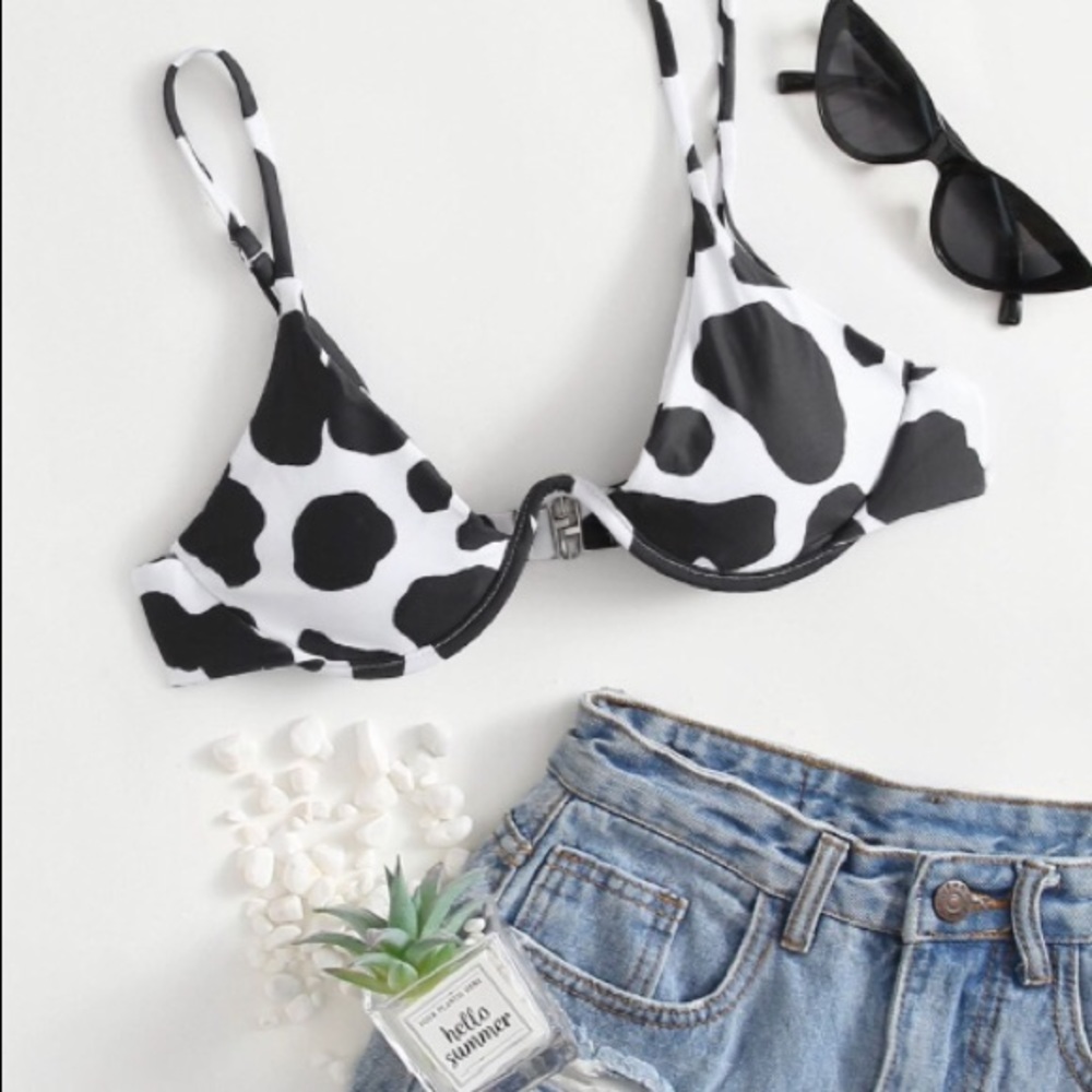 Cow print bikini top